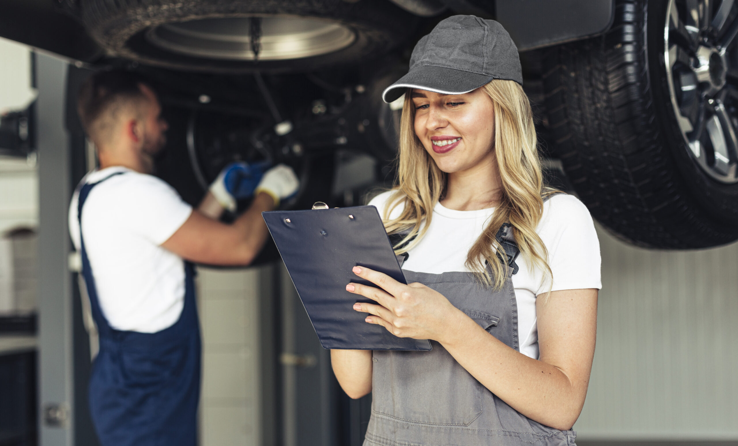 A lady in an automotive plant completes the PAPP procedure